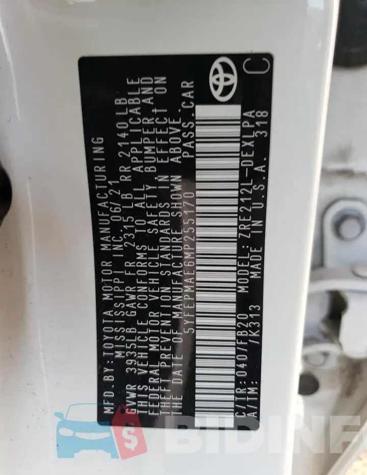 5YFEPMAE6MP255170 Photo# 12