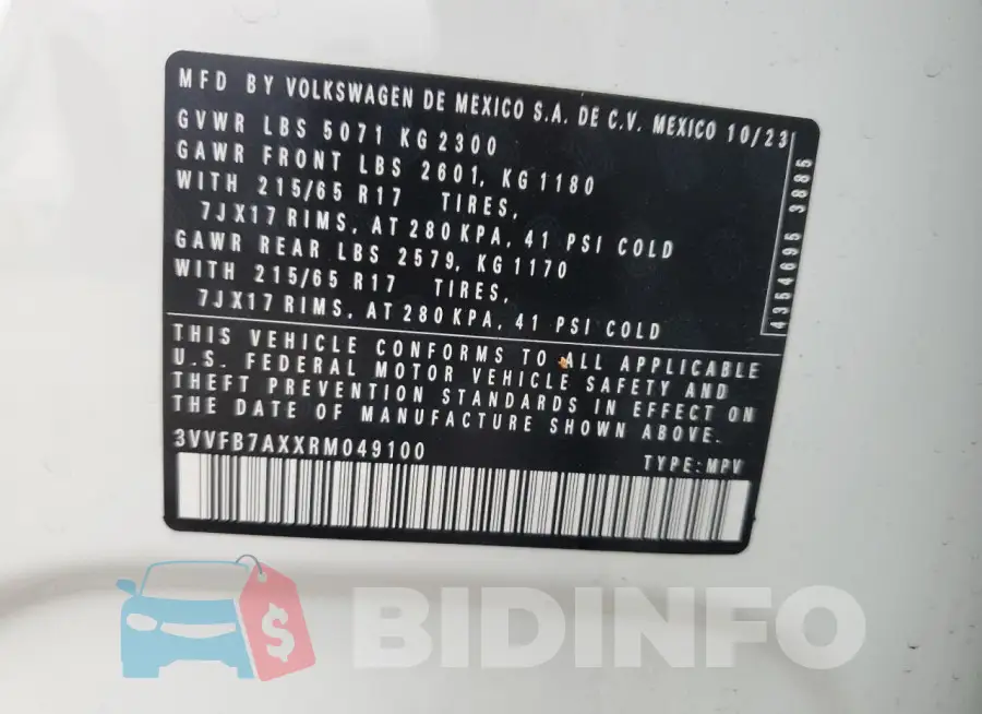 3VVFB7AXXRM049100 Photo# 14