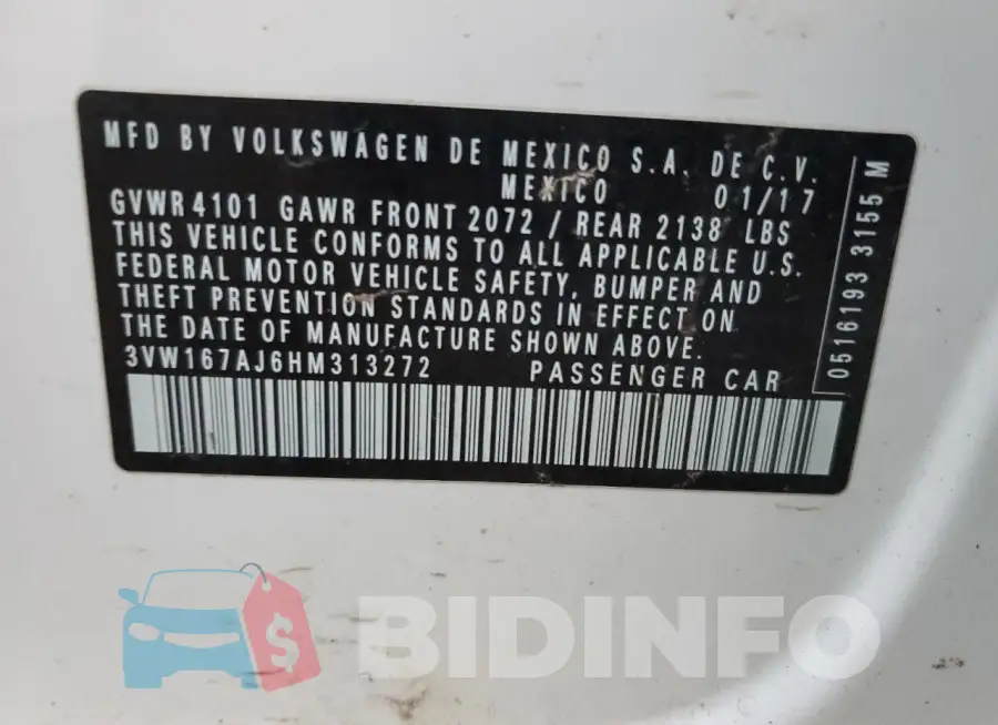 3VW167AJ6HM313272 Photo# 12