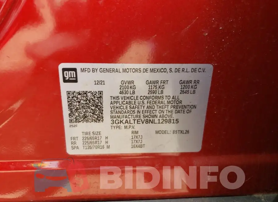 3GKALTEV8NL129815 Photo# 12