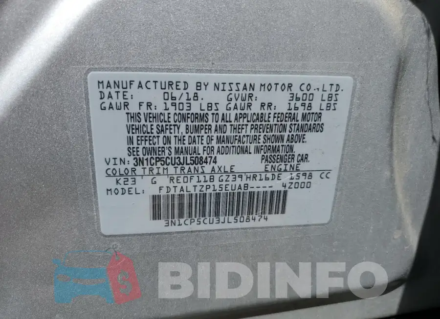 3N1CP5CU3JL508474 Photo# 12