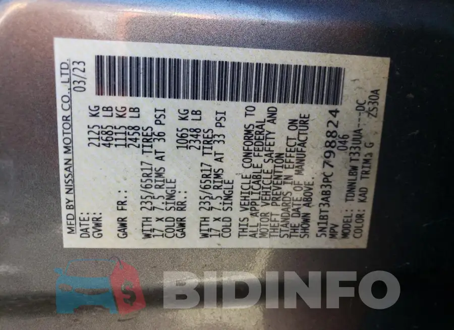 5N1BT3AB3PC798824 Photo# 12