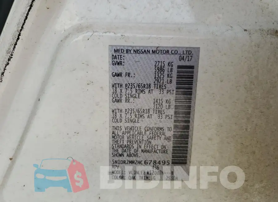 5N1DR2MM2HC678495 Photo# 13