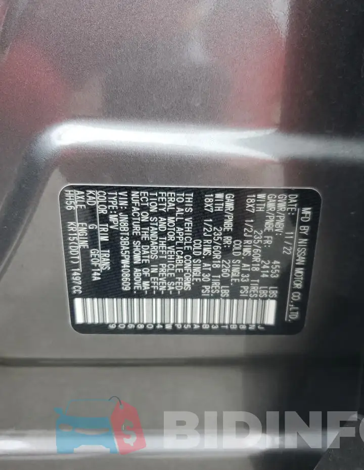 JN8BT3BA5PW408609 Photo# 14