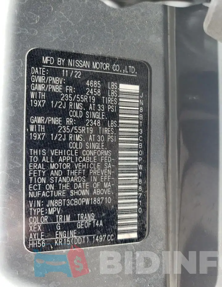 JN8BT3CB0PW188710 Photo# 12