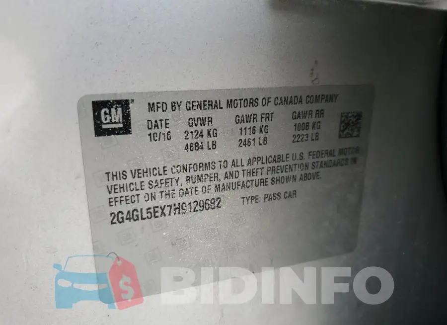 2G4GL5EX7H9129682 Photo# 12
