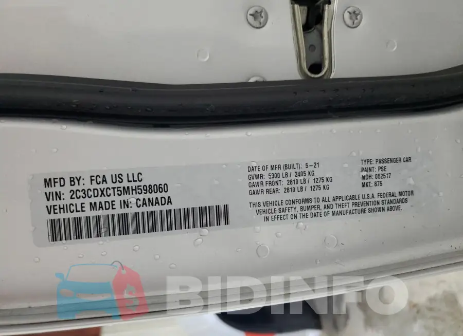 2C3CDXCT5MH598060 Photo# 12