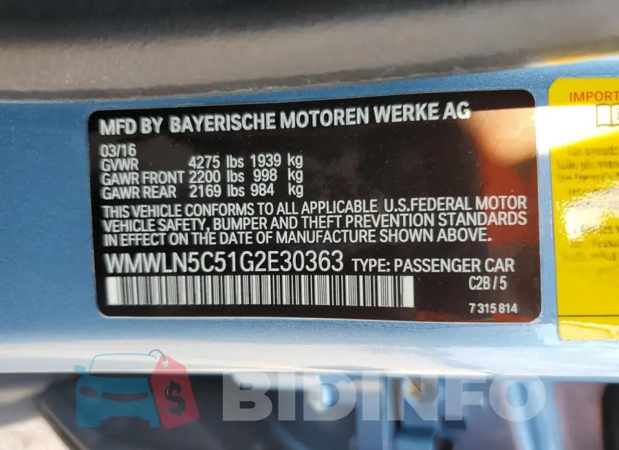 WMWLN5C51G2E30363 Photo# 12