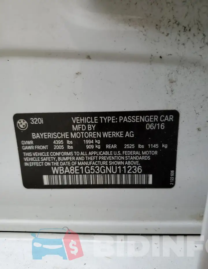 WBA8E1G53GNU11236 Photo# 12