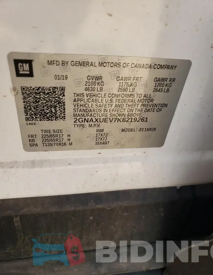 2GNAXUEV7K6219261 Photo# 13