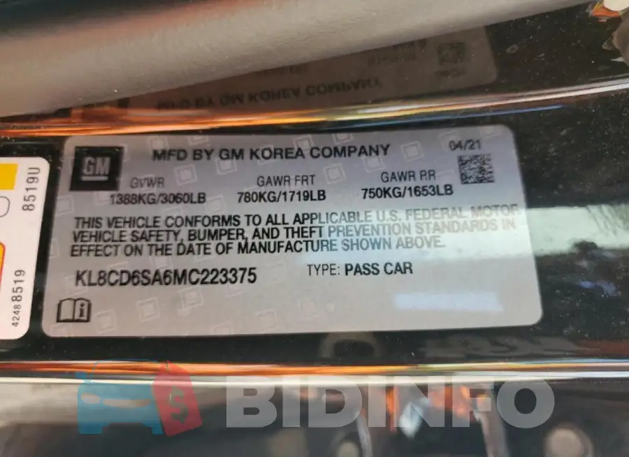 KL8CD6SA6MC223375 Photo# 12