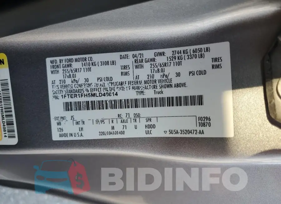 1FTER1FH5MLD40814 Photo# 12