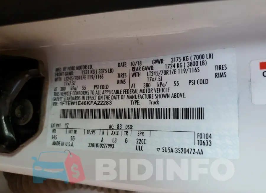 1FTEW1E46KFA22283 Photo# 12