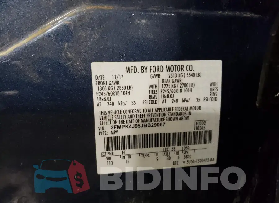 2FMPK4J95JBB29067 Photo# 12