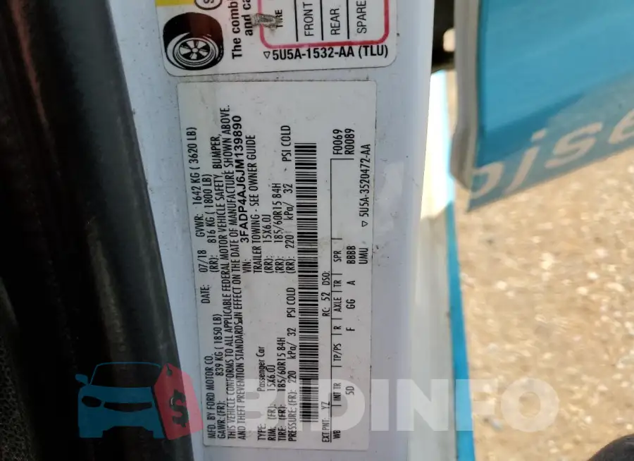 3FADP4AJ6JM139890 Photo# 12