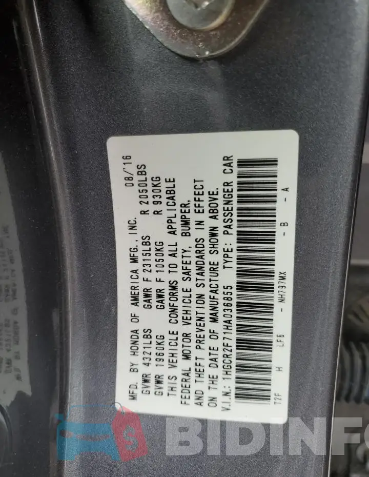 1HGCR2F71HA036855 Photo# 13