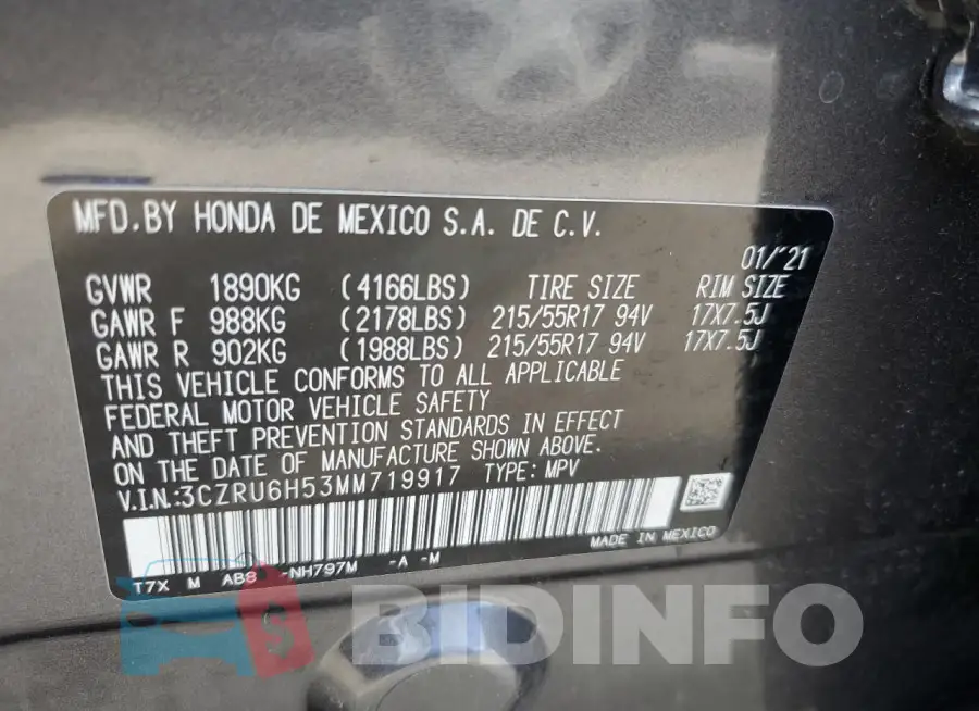 3CZRU6H53MM719917 Photo# 13