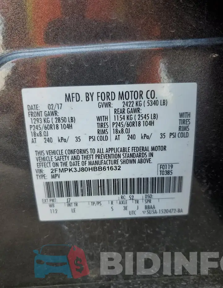 2FMPK3J80HBB61632 Photo# 12