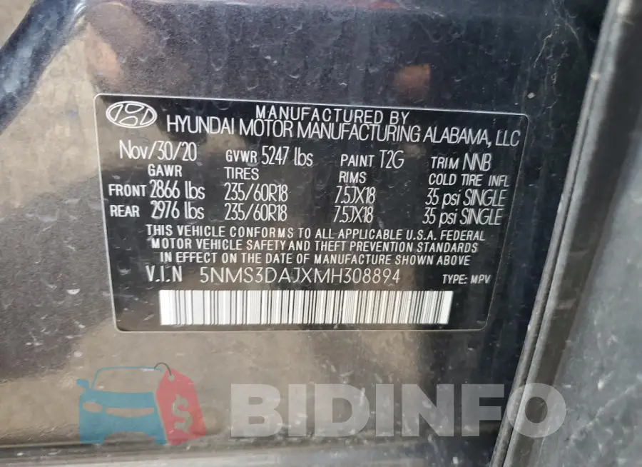 5NMS3DAJXMH308894 Photo# 12