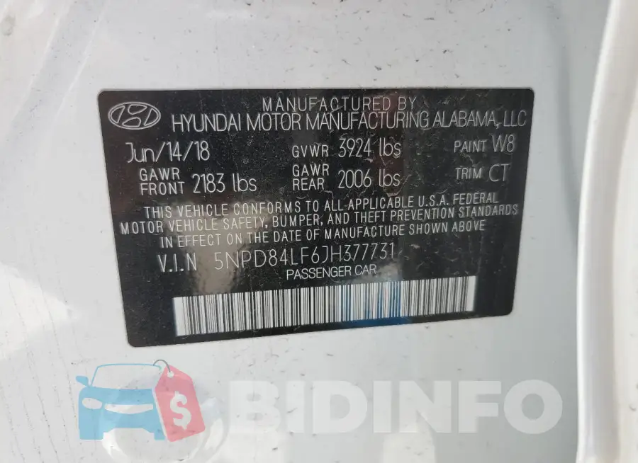5NPD84LF6JH377731 Photo# 12