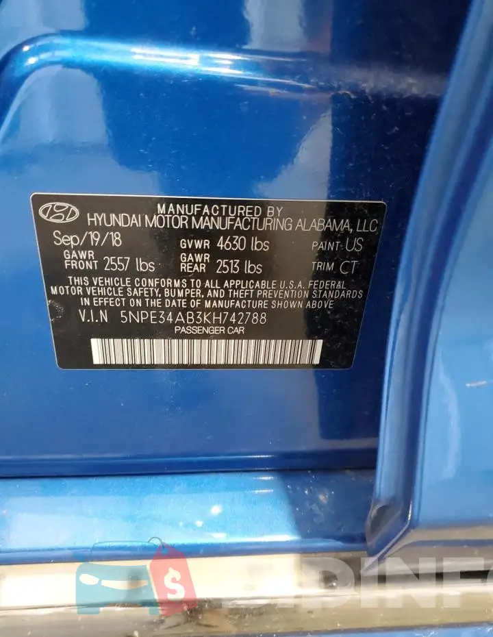 5NPE34AB3KH742788 Photo# 12