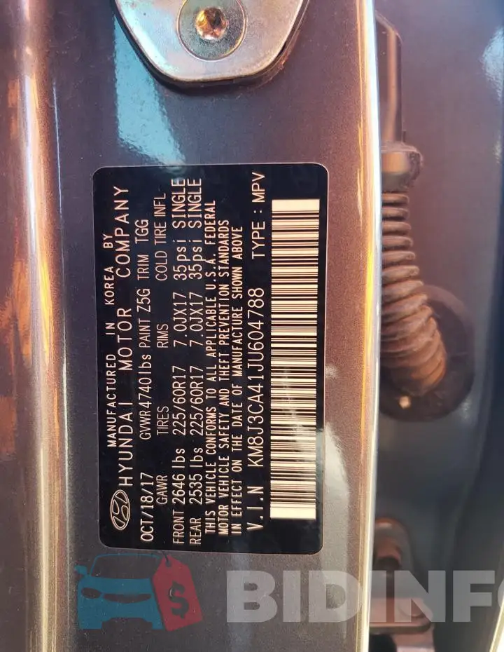 KM8J3CA41JU604788 Photo# 12