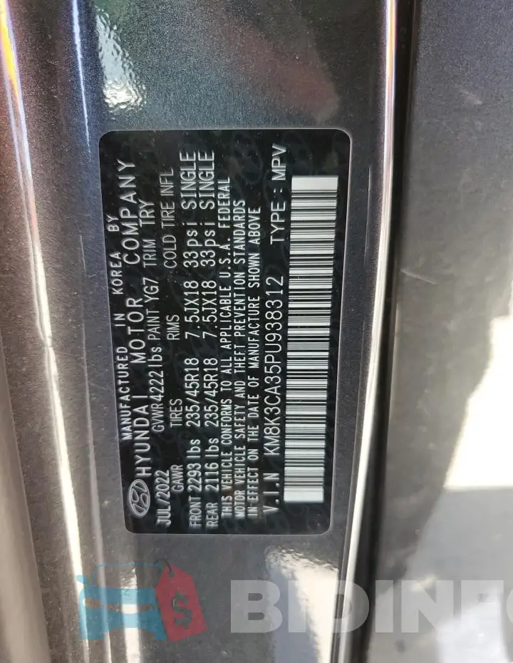 KM8K3CA35PU938312 Photo# 12