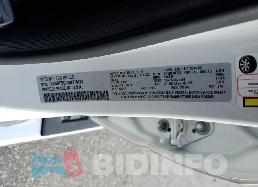 1C6RRFBG7NN279474 Photo# 12