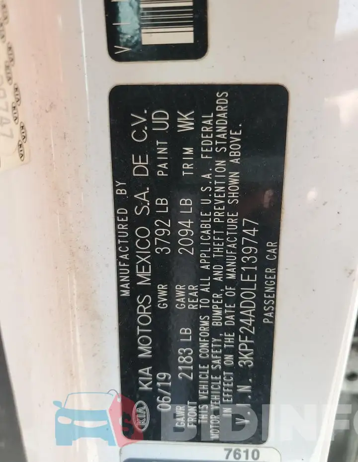3KPF24AD0LE139747 Photo# 13