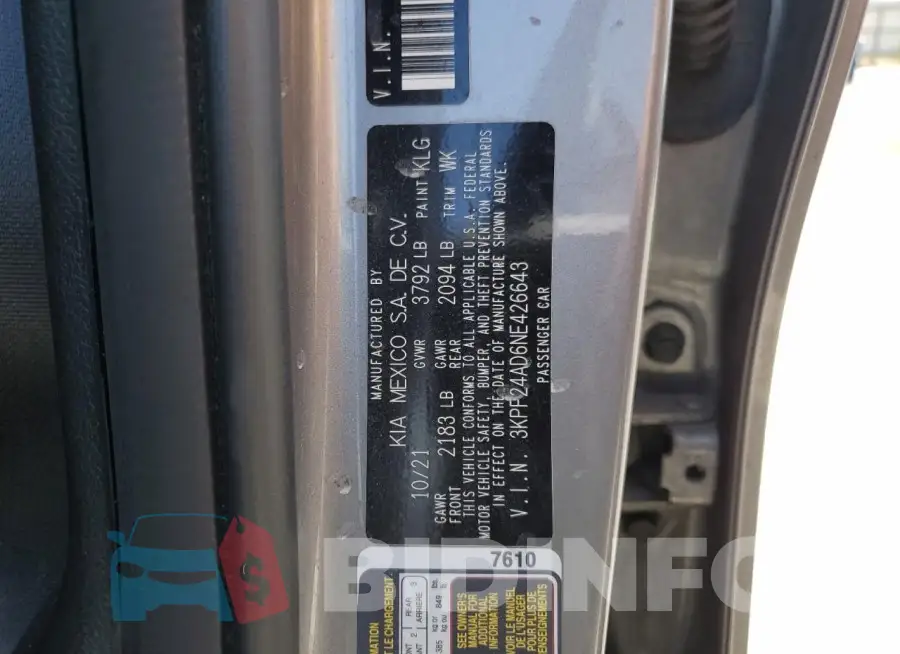 3KPF24AD6NE426643 Photo# 13