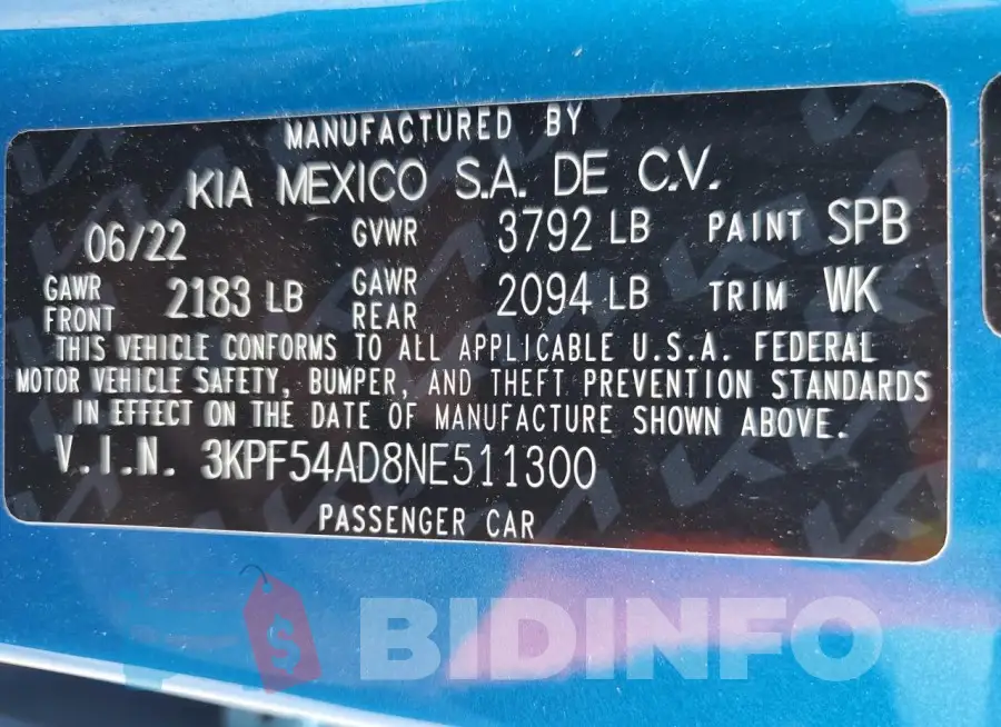 3KPF54AD8NE511300 Photo# 13