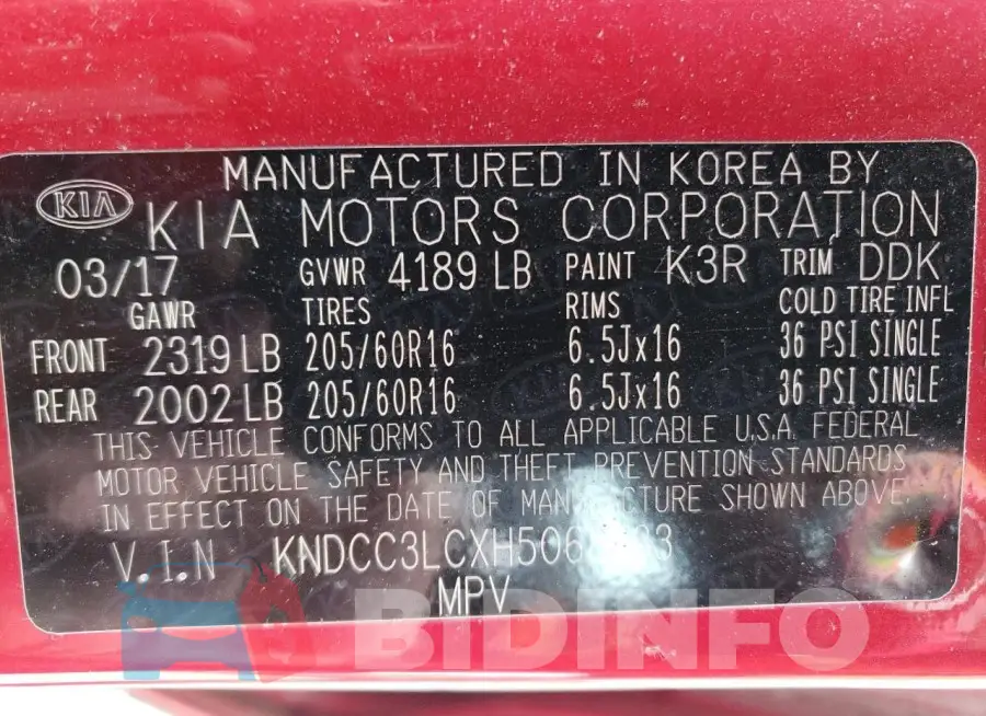 KNDCC3LCXH5068333 Photo# 13