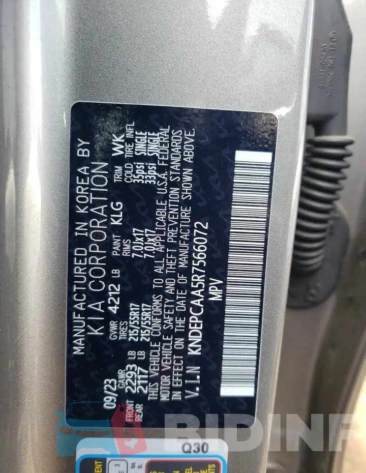 KNDEPCAA5R7566072 Photo# 12