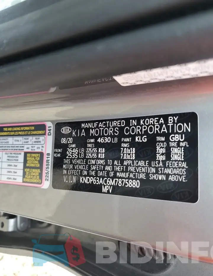 KNDP63AC6M7875880 Photo# 13