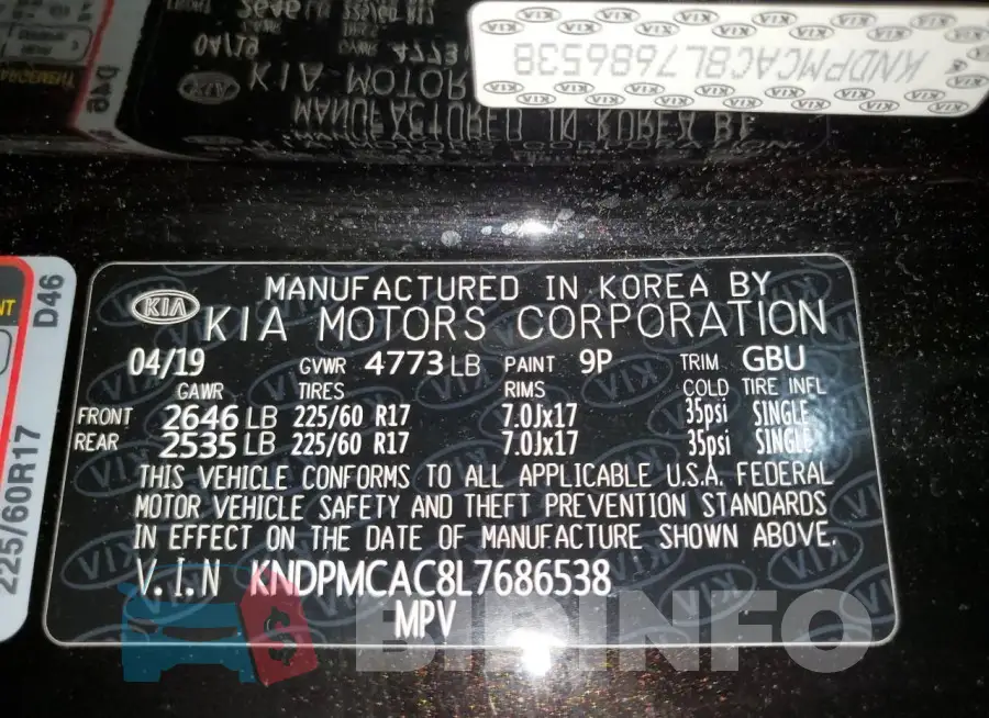 KNDPMCAC8L7686538 Photo# 13