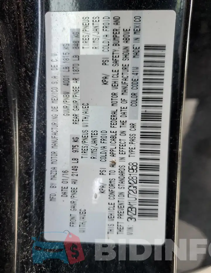 3MZBM1U72GM281958 Photo# 12