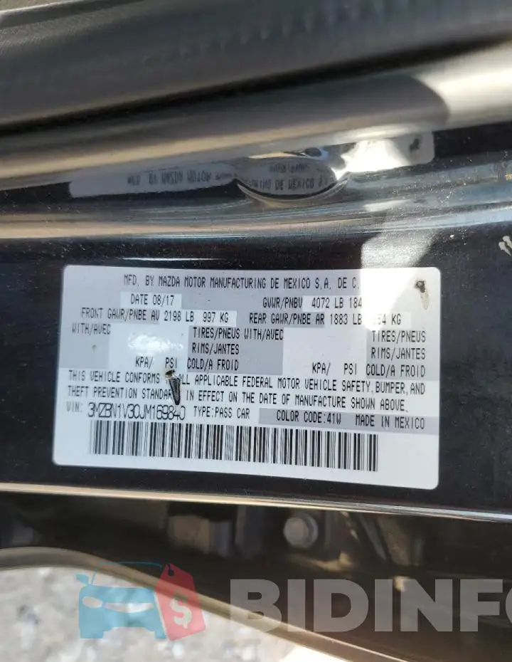 3MZBN1V30JM169840 Photo# 13