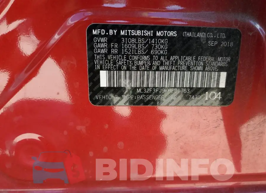 ML32F3FJ9KHF01763 Photo# 12