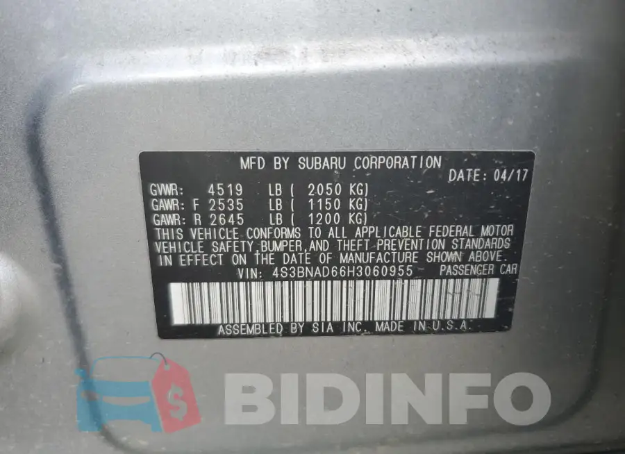 4S3BNAD66H3060955 Photo# 12