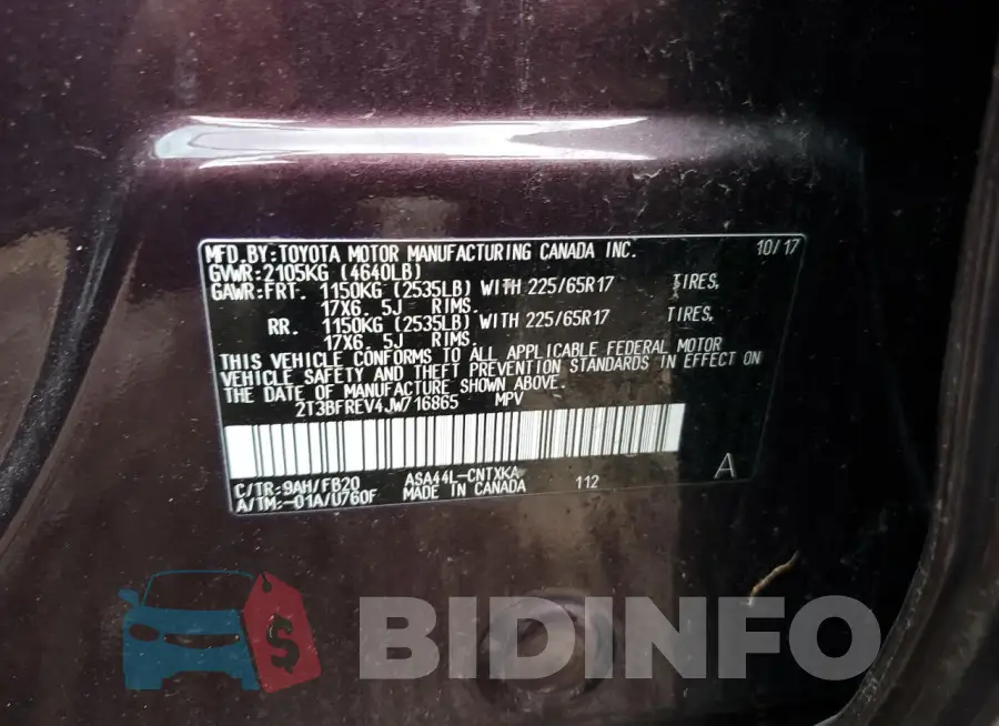 2T3BFREV4JW716865 Photo# 12