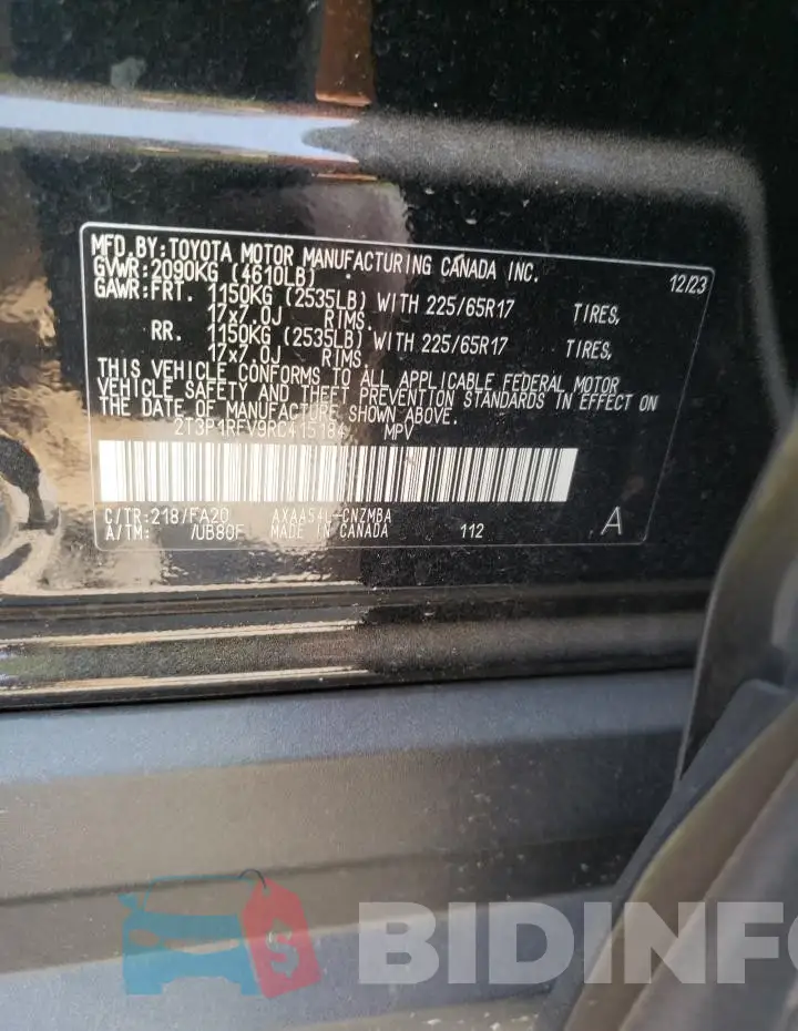 2T3P1RFV9RC415184 Photo# 12