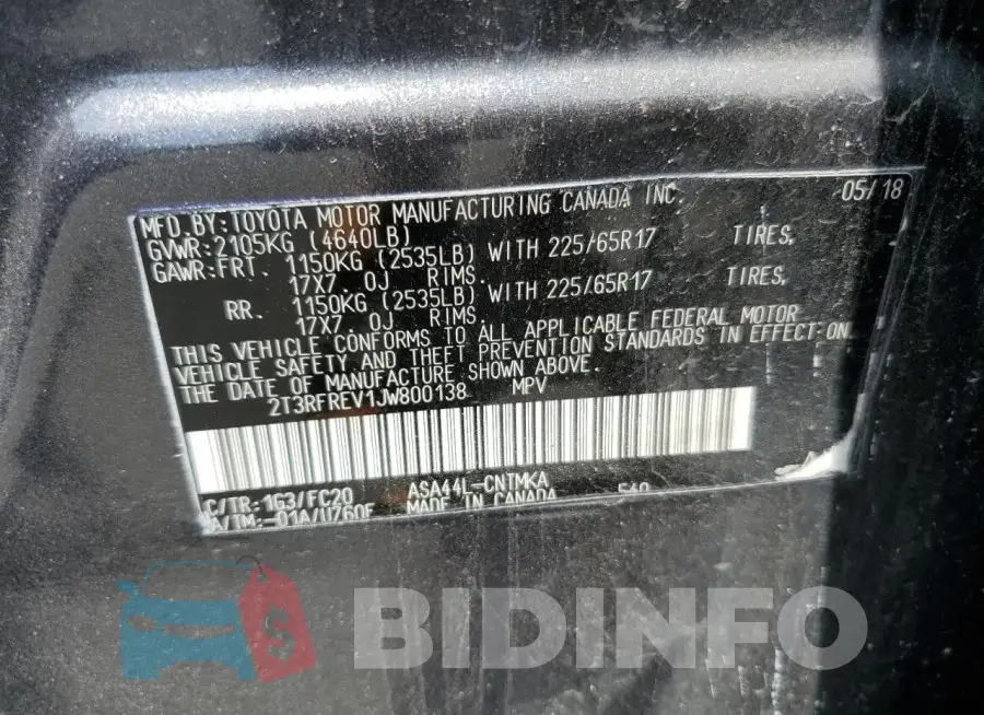 2T3RFREV1JW800138 Photo# 13