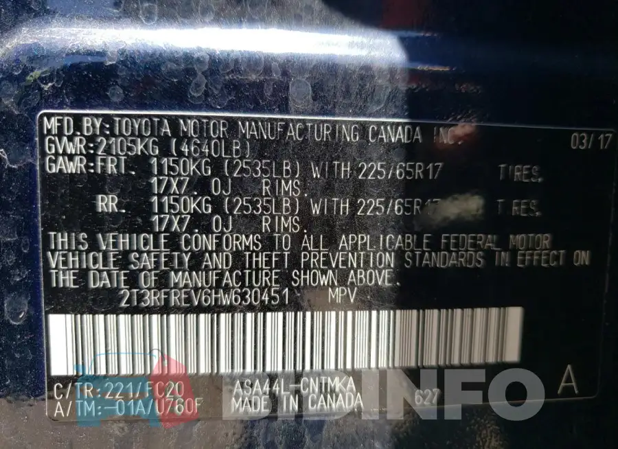 2T3RFREV6HW630451 Photo# 12