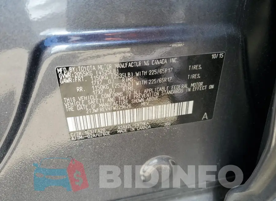 2T3WFREV4FW229626 Photo# 14