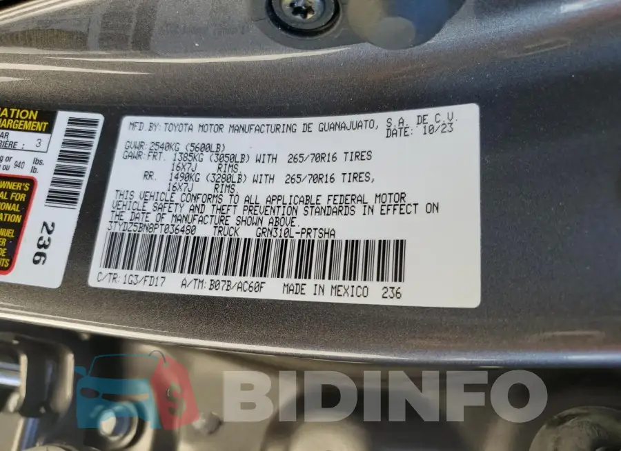 3TYDZ5BN8PT036480 Photo# 12