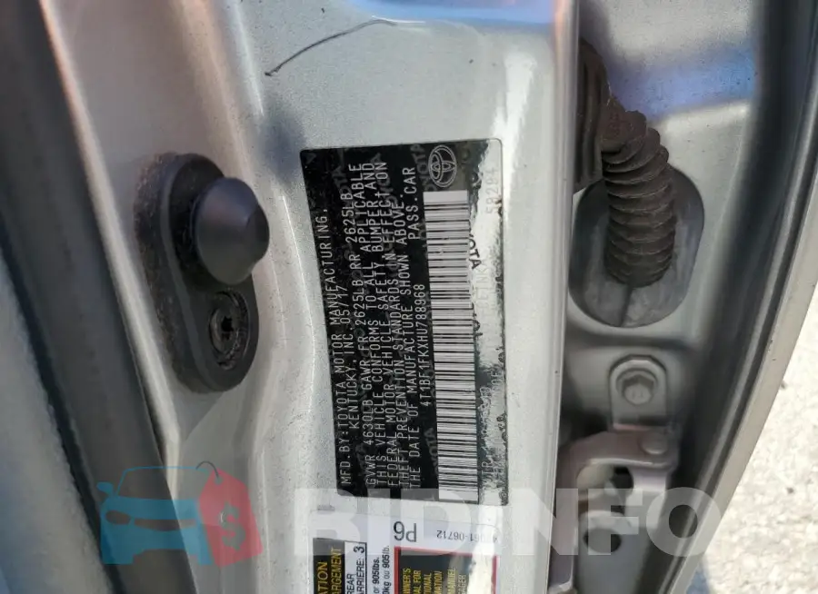 4T1BF1FKXHU788968 Photo# 12