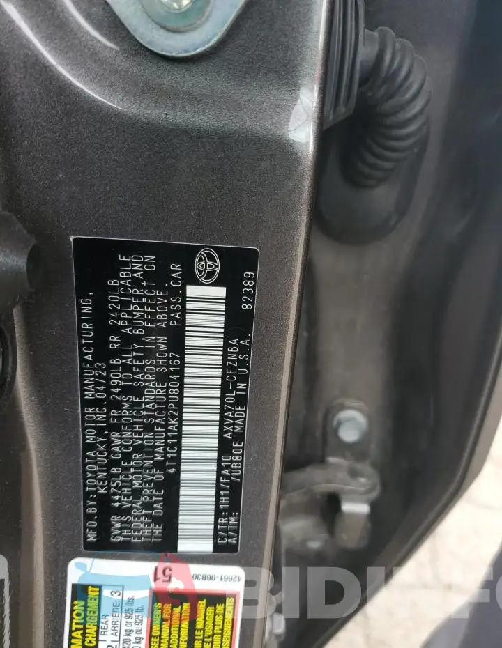 4T1C11AK2PU804167 Photo# 12