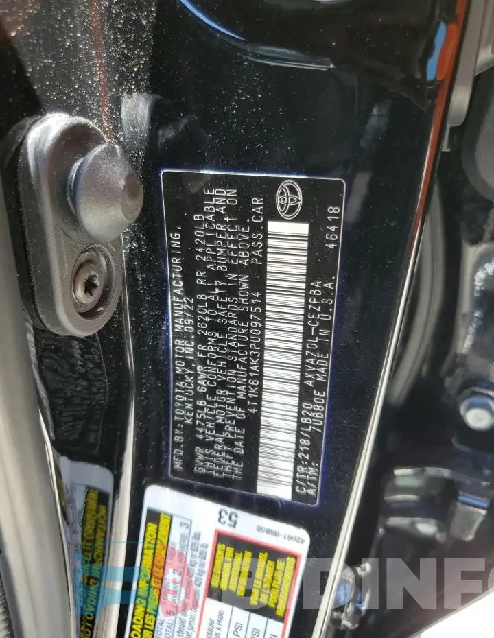 4T1K61AK3PU097514 Photo# 13