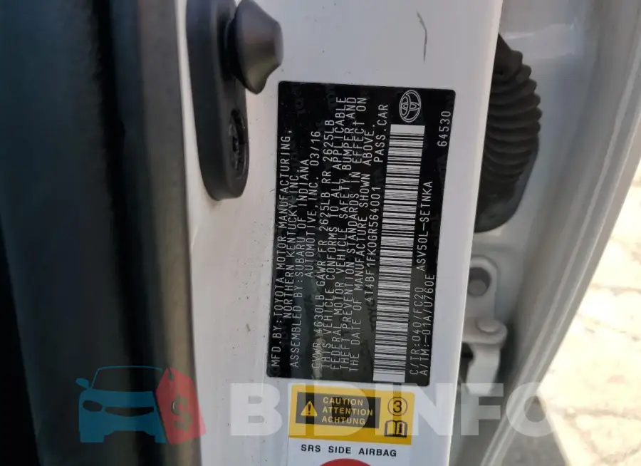 4T4BF1FK0GR564001 Photo# 12