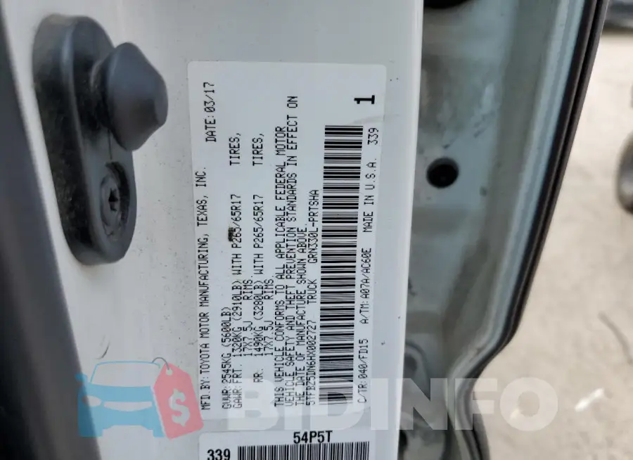5TFBZ5DN6HX002727 Photo# 13